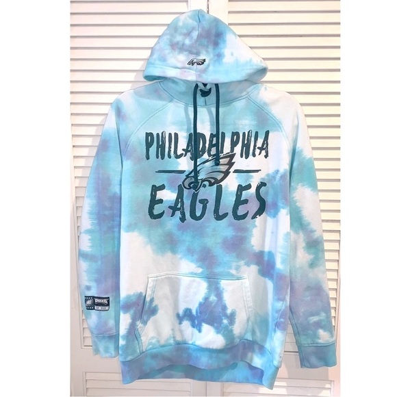 NFL Tops - NFL Philadelphia Eagles Tie Dye Hoodie Blue Women’s Size Large